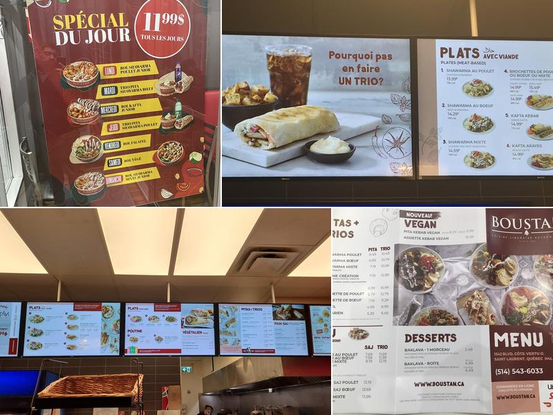 Restaurant Boustan Menu