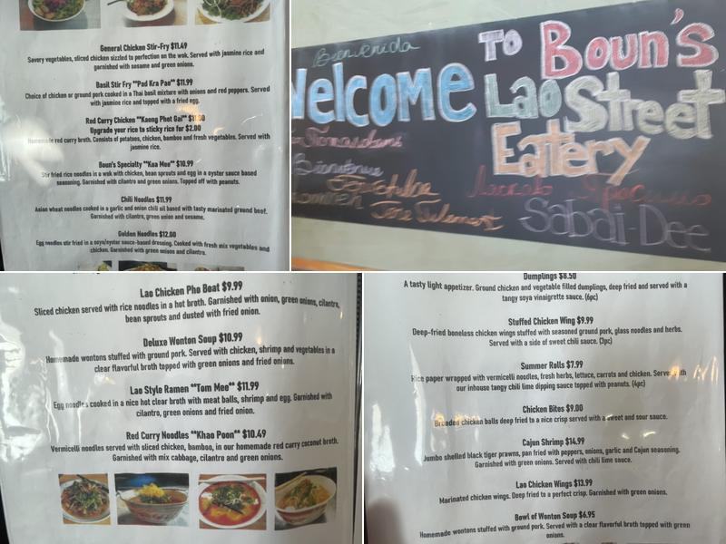 Boun's Lao Street Eatery Menu
