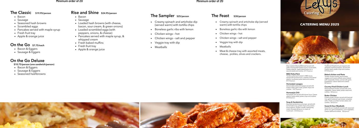 Lefty's Cafe & Catering Menu