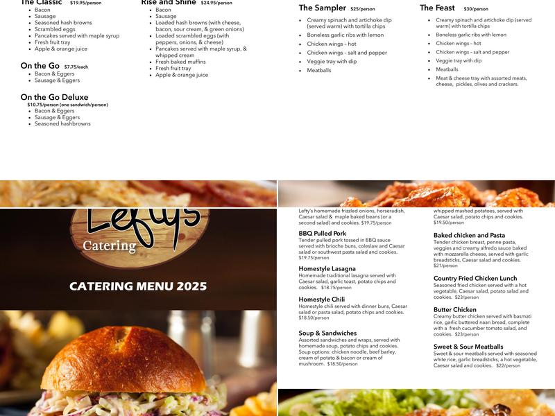 Lefty's Cafe & Catering Menu