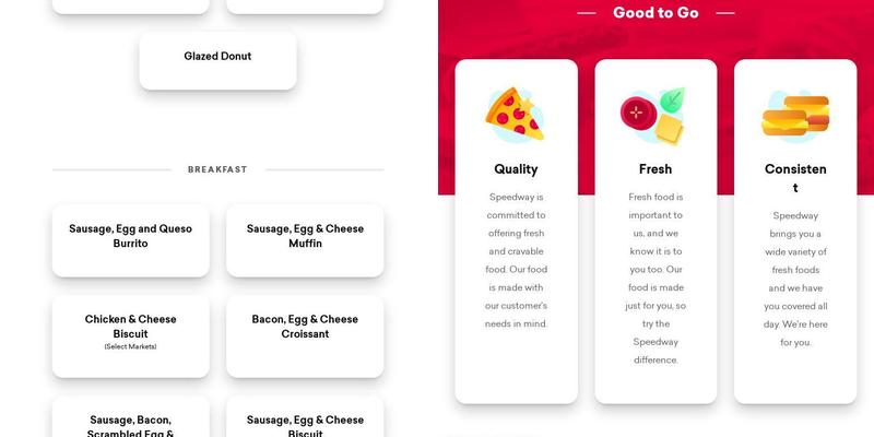 Speedway Menu