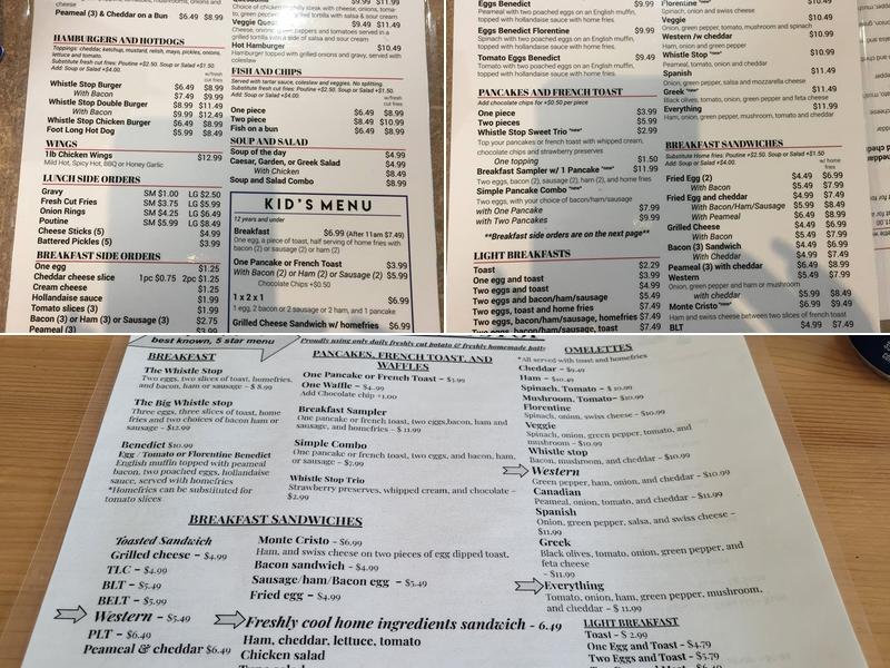 Whistle Stop Variety and Grill Menu