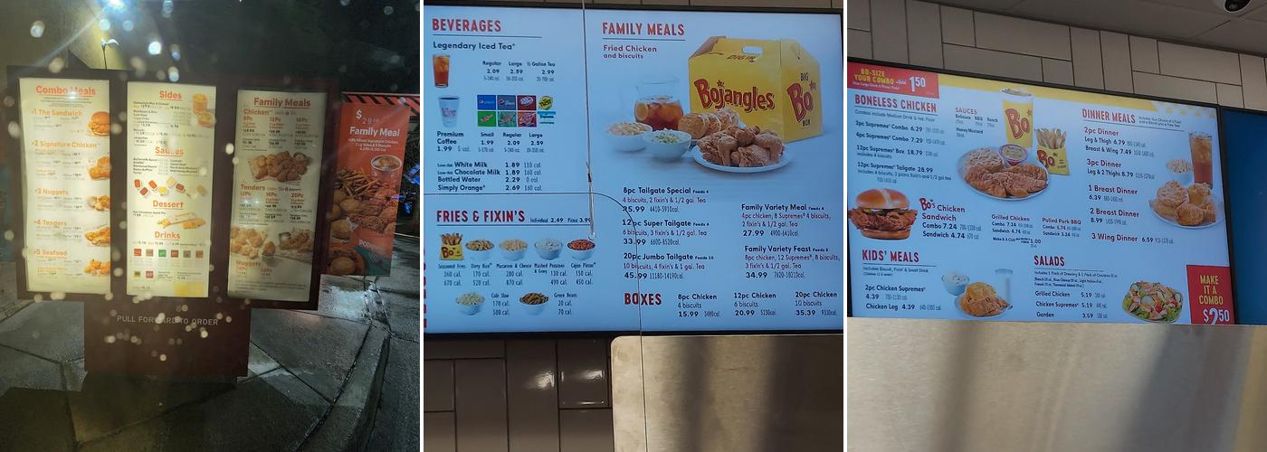 Bojangles Menu