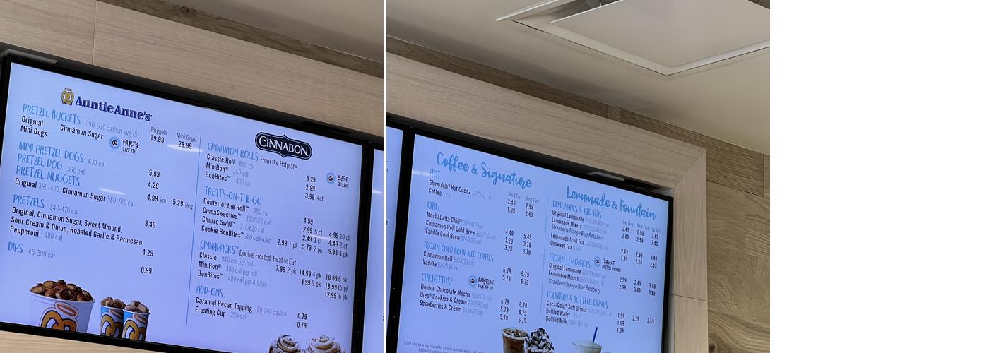 Cinnabon Menu