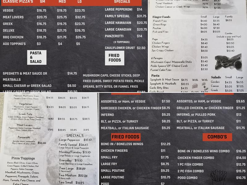 La Piaza Pizza Menu