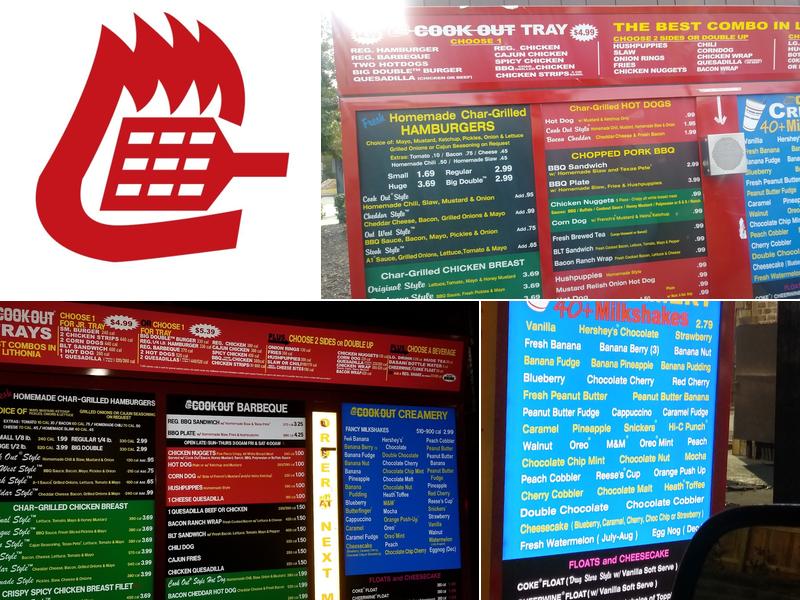Cook Out Menu