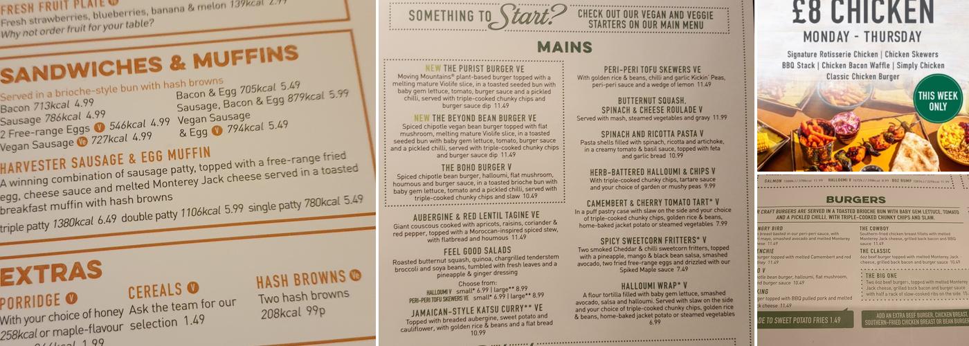 Harvester Summerhill House Dudley Menu