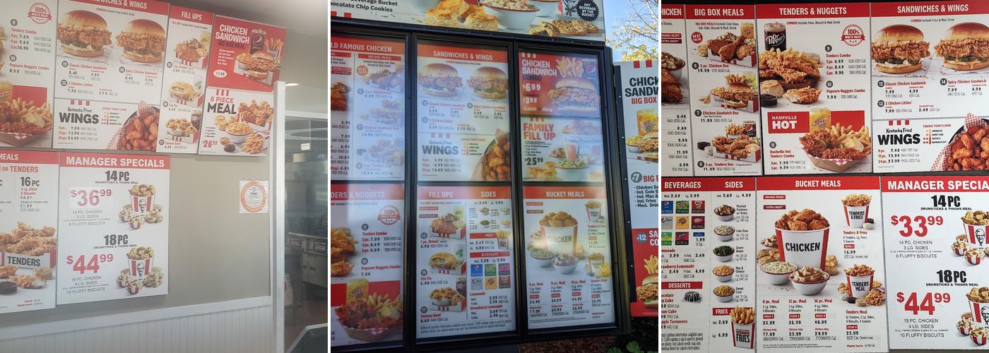 KFC Menu