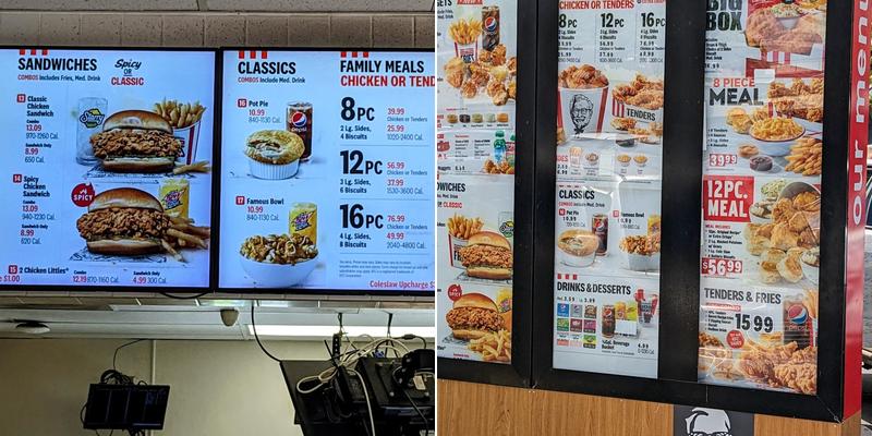 KFC Menu