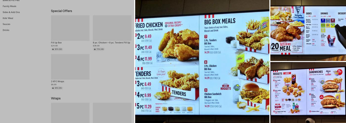 KFC Menu