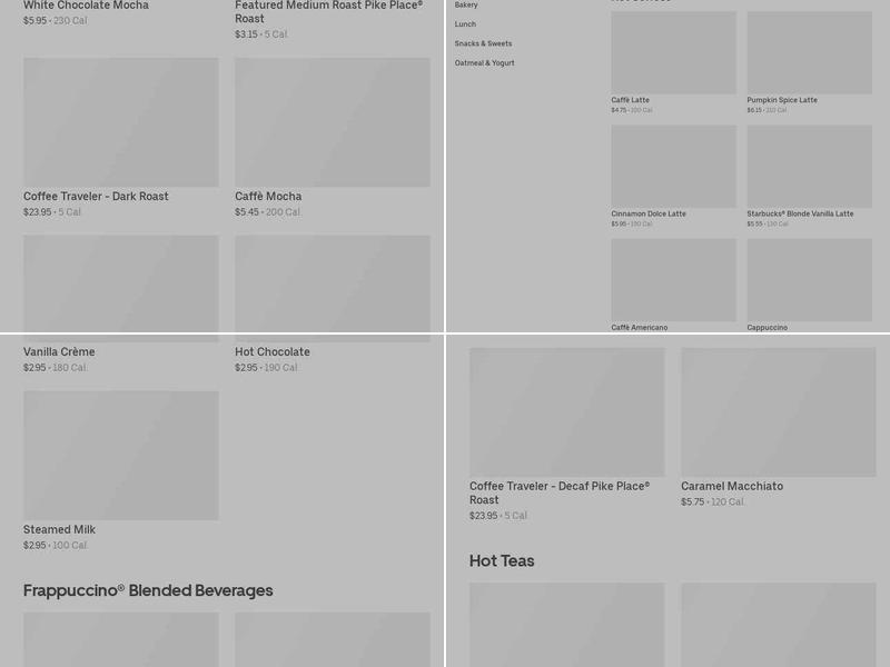 Starbucks Menu