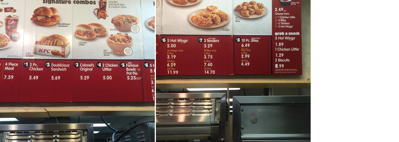 KFC Menu