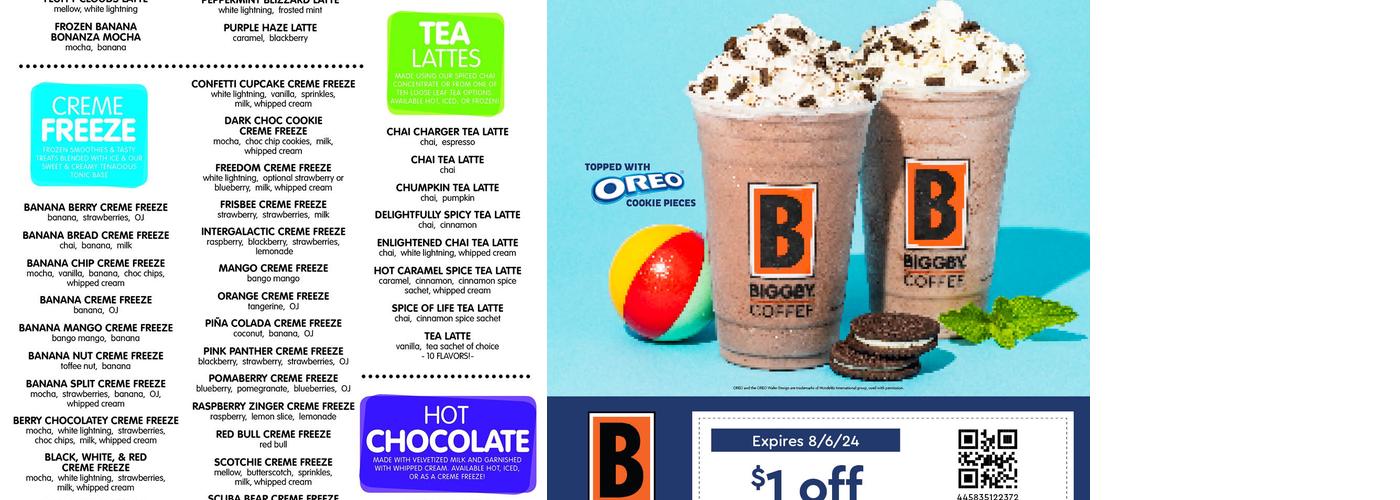 BIGGBY COFFEE Menu