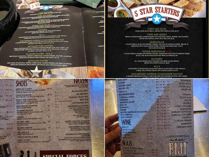 Bombshells Menu