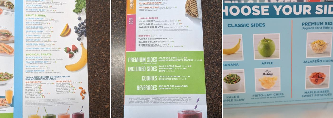 Tropical Smoothie Cafe Menu