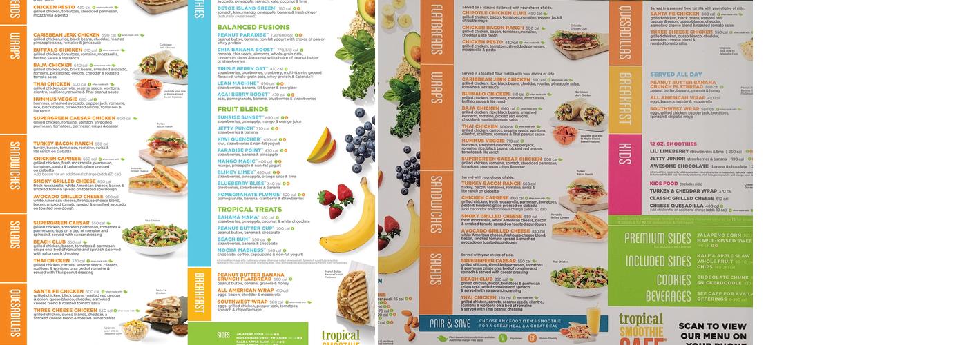 Tropical Smoothie Cafe Menu