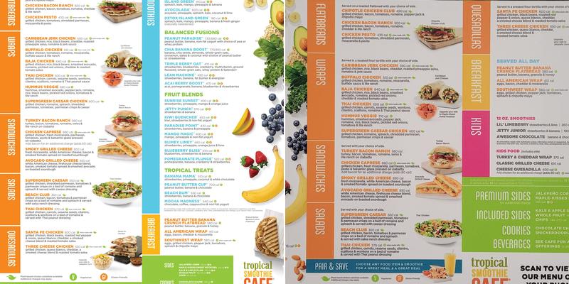 Tropical Smoothie Cafe Menu