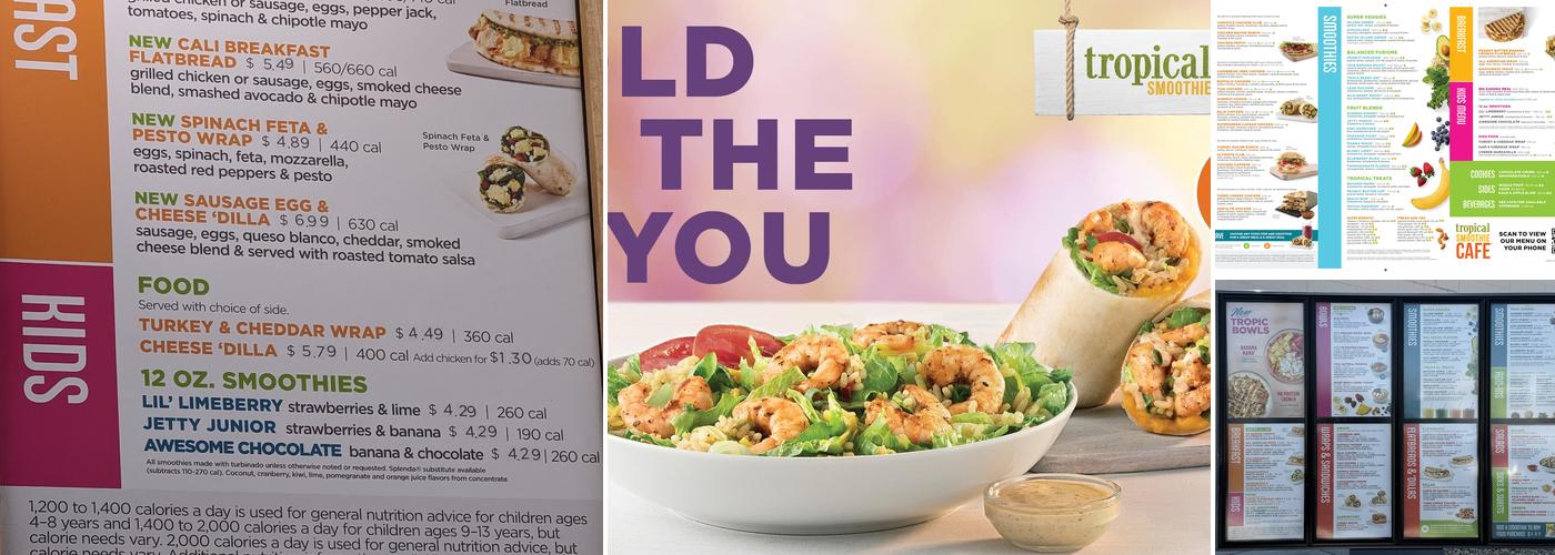 Tropical Smoothie Cafe Menu