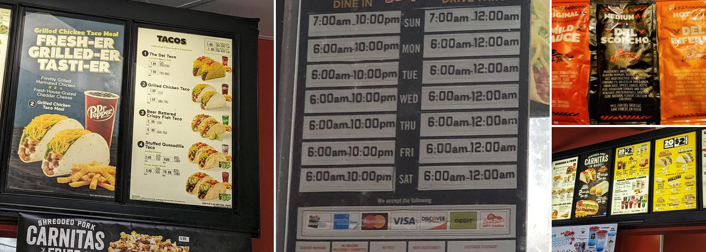 Del Taco Menu