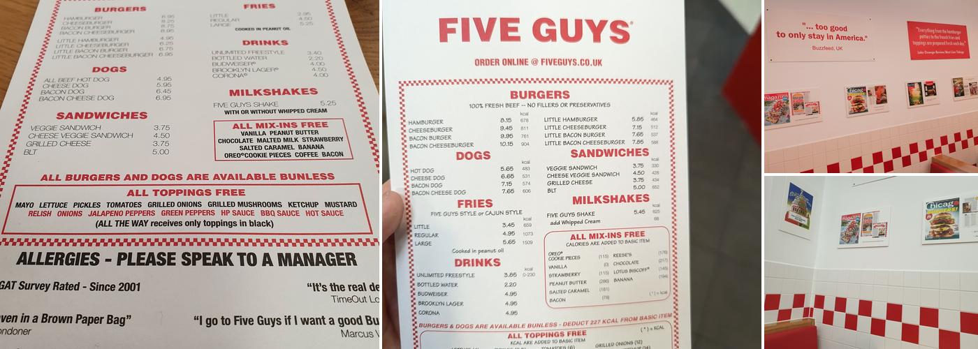 Five Guys Dudley (Merry Hill) Menu