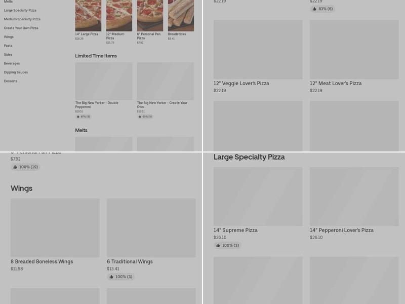 Pizza Hut Menu