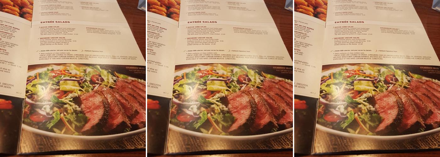Outback Steakhouse Menu