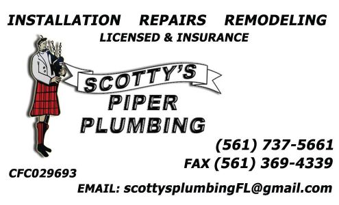 Scotty's Piper Plumbing 2316 SE 1st St, Boynton Beach Florida 33435