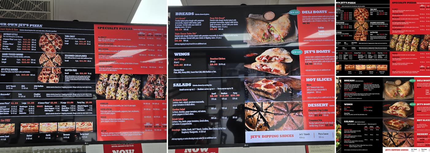 Jet's Pizza Menu