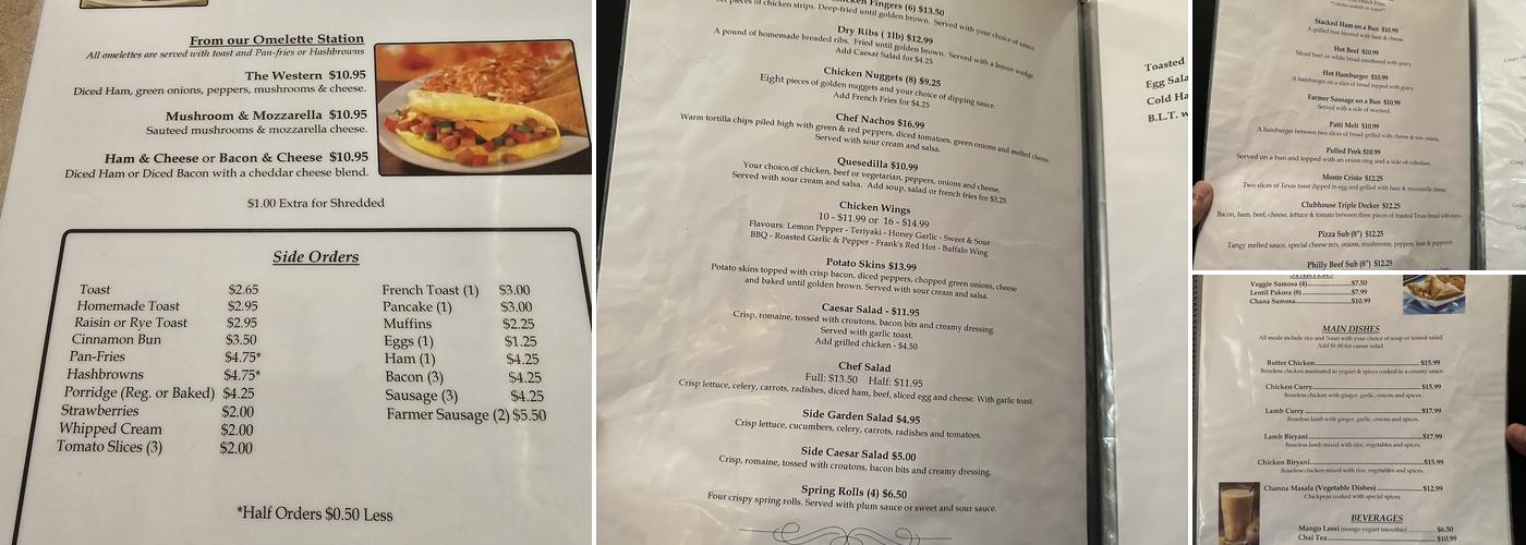 The Osler Restaurant Menu