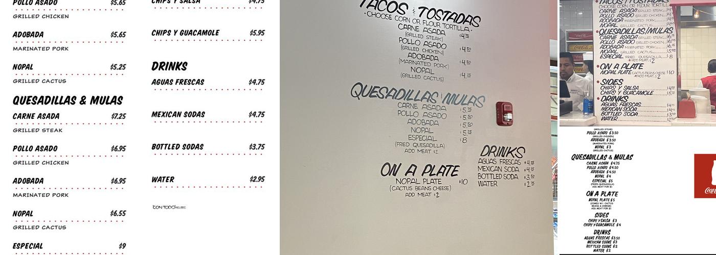 Los Tacos No.1 Menu