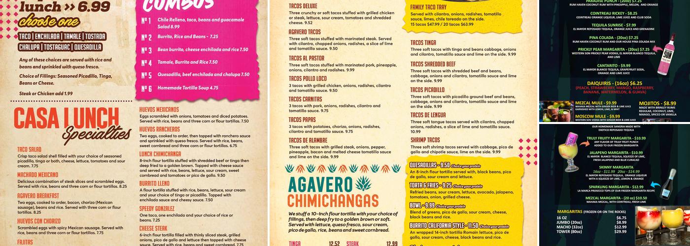 Agavero Grill & Cantina Menu