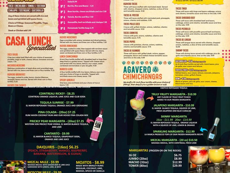 Agavero Grill & Cantina Menu