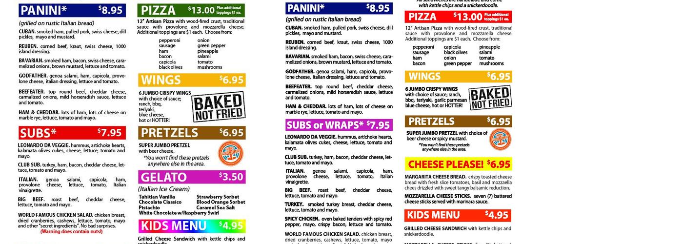 Crafter's Brew The Kitchen Menu