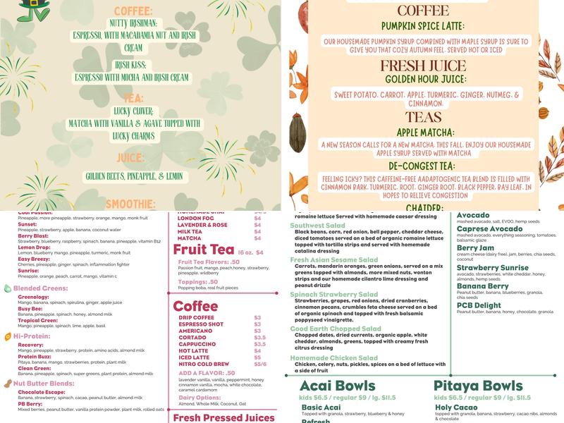 ReFresh- Handcrafted Superfood Cafe Menu