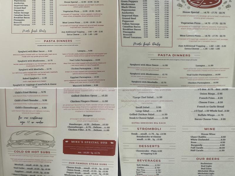 Mike's Pizza & Restaurant Menu