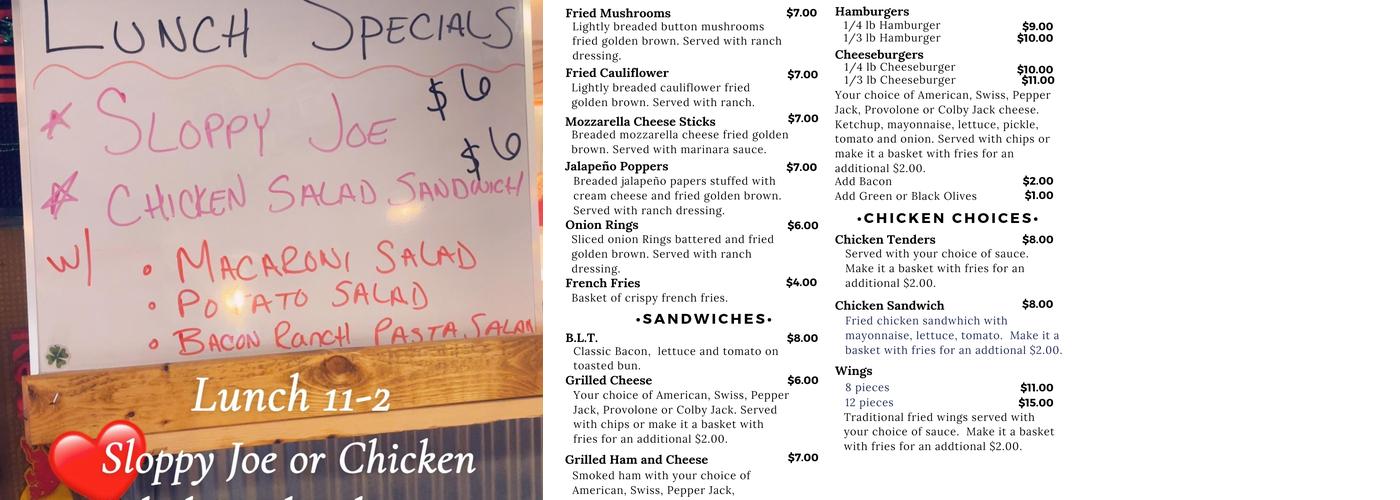 Little Mike and Moe's Menu