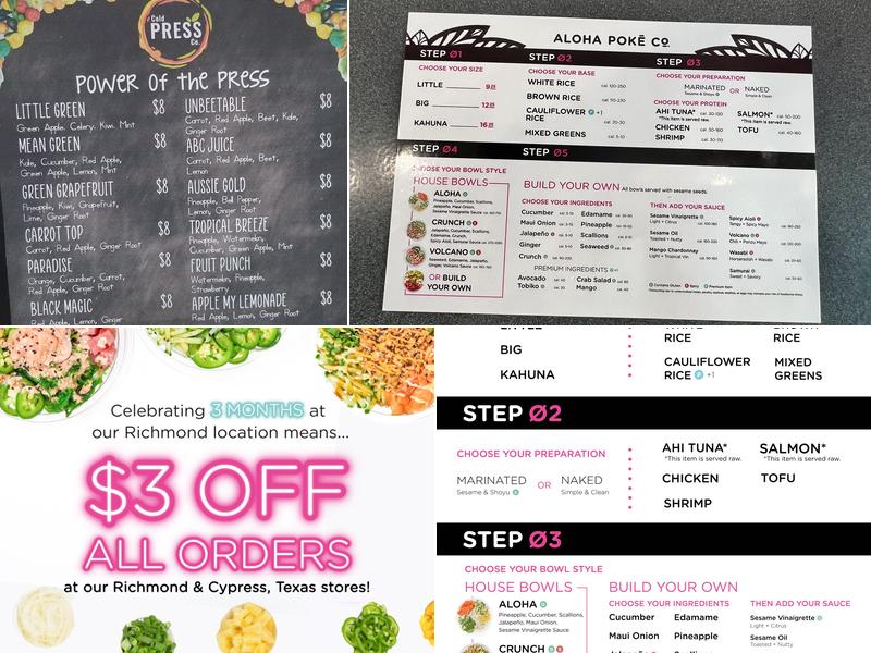Aloha Poke Co. Menu