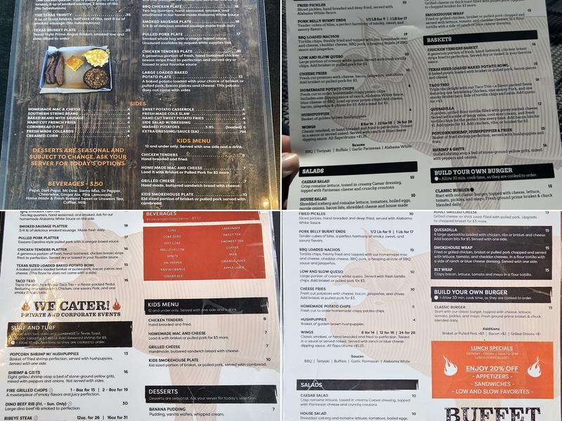 Low and Slow Smokehouse Menu