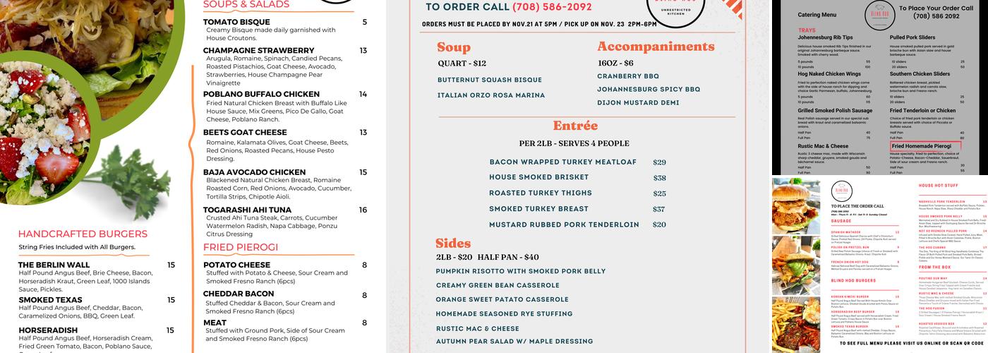 Tried and tru eatery Menu