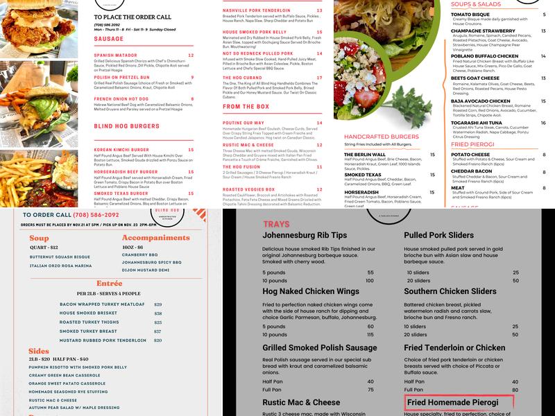 Tried and tru eatery Menu