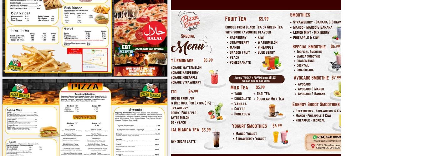Joys pizza Menu