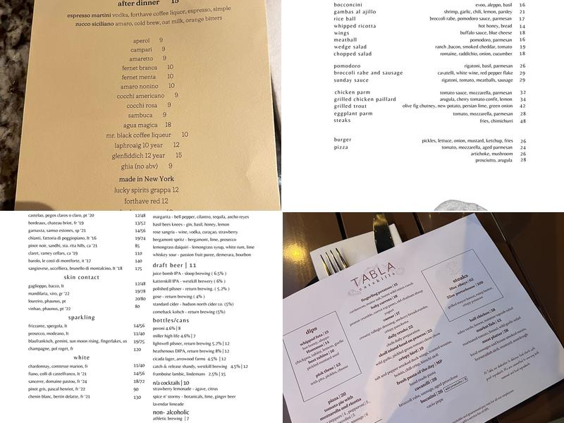Tabla Menu