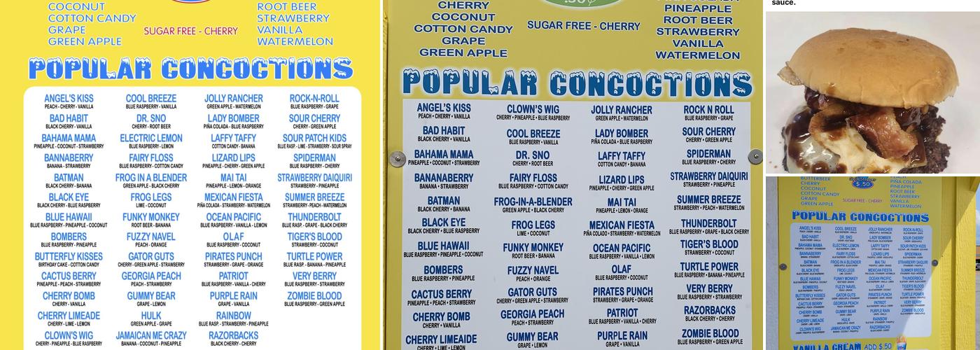 Sno Biz of Mountain Home Menu