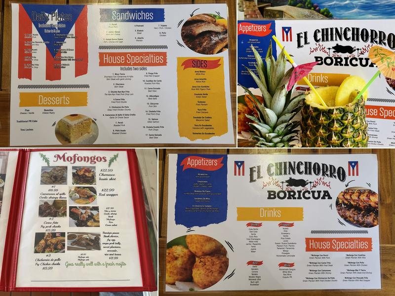 El Chinchorro Puerto Rican and Mexican buffet Menu
