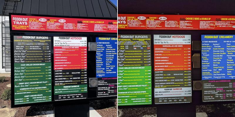 Cook Out Menu