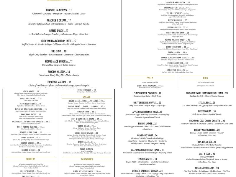 Hilltop Kitchen & Bar Menu