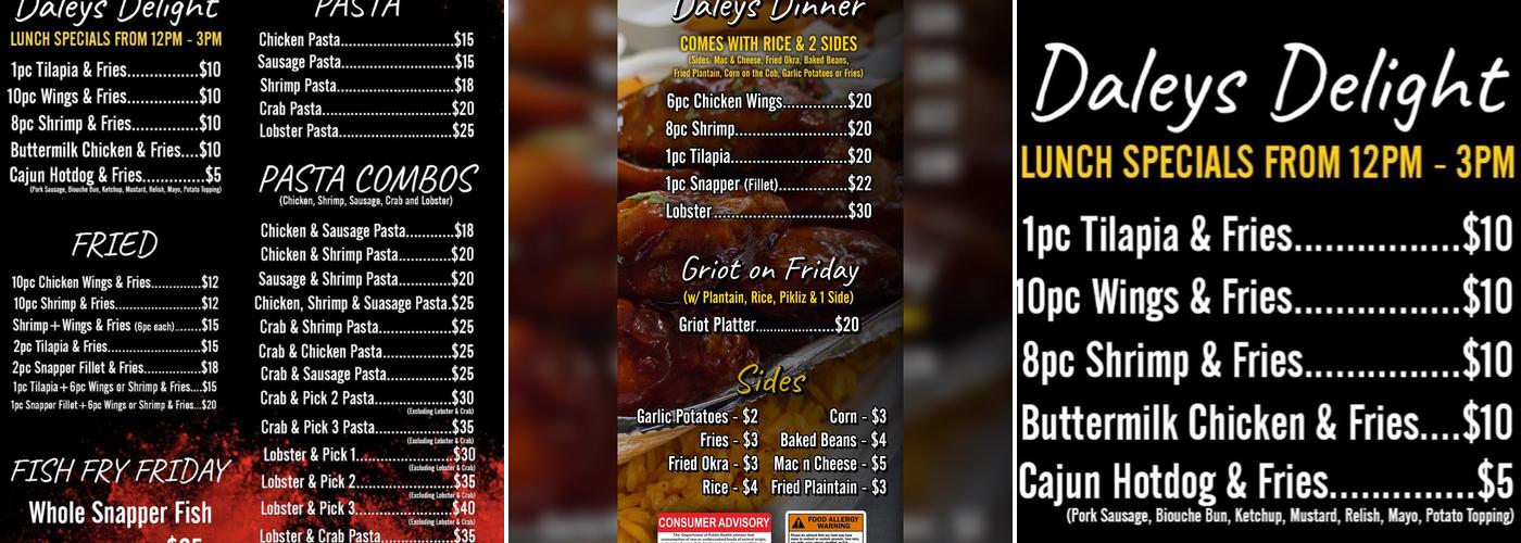 Daley’s Delight Kitchen FOOD-TRUCK Menu