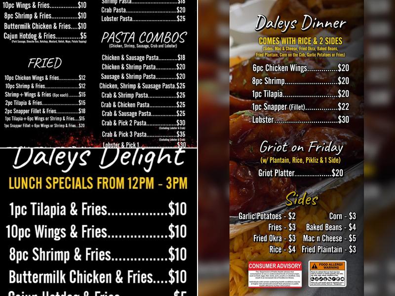 Daley’s Delight Kitchen FOOD-TRUCK Menu