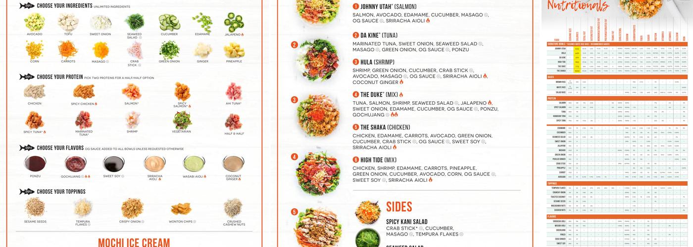 Poke Bros. Menu