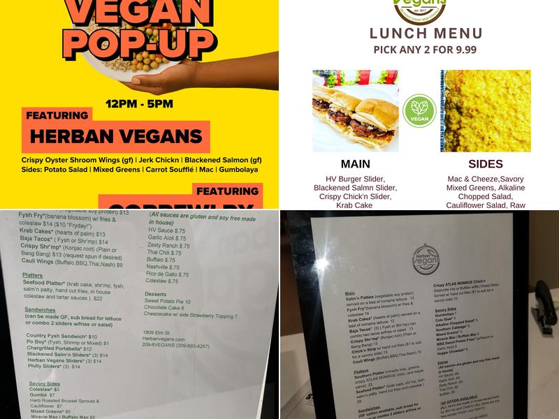 Herban Vegans Menu